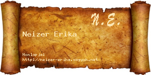 Neizer Erika névjegykártya